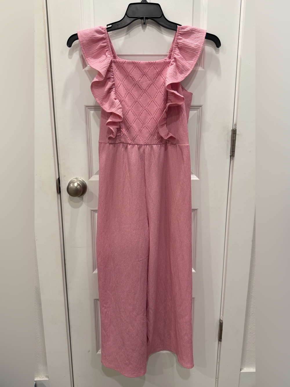 Knitworks Pink Ruffle-Trim Jumpsuit